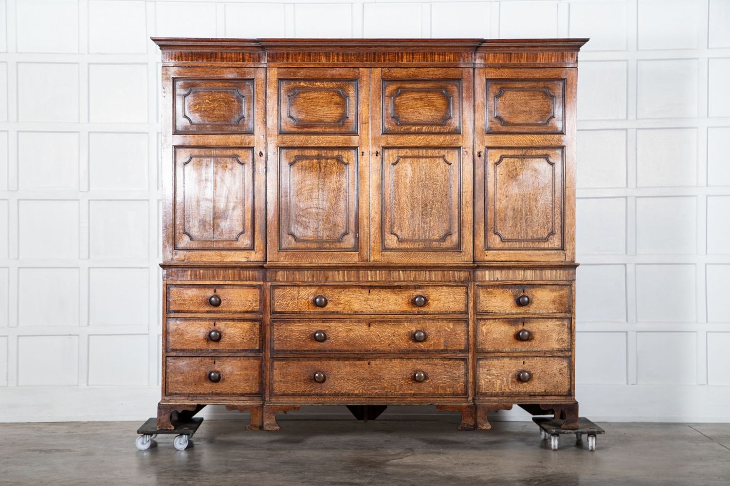 Large 18thC English Oak Housekeepers Cupboard