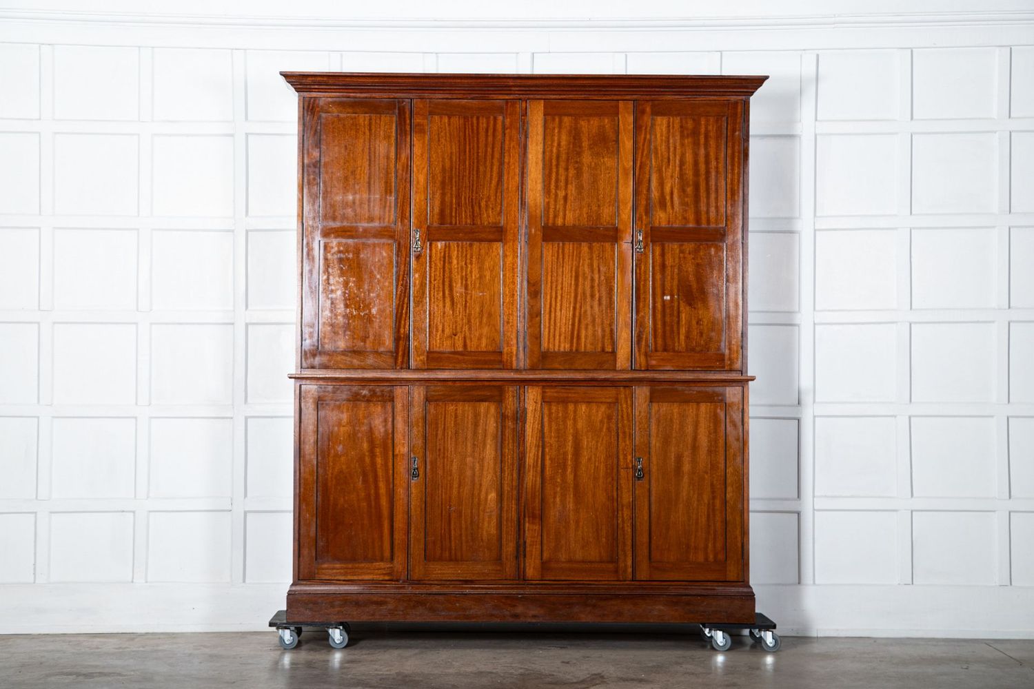 Large 19thC English Mahogany Housekeepers Cabinet Large 19thC English Mahogany Housekeepers Cabinet