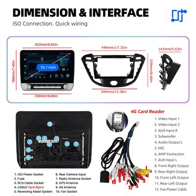 Ford Transit Custom 2013-2017 10" CarPlay Android Auto Multimedia Kit