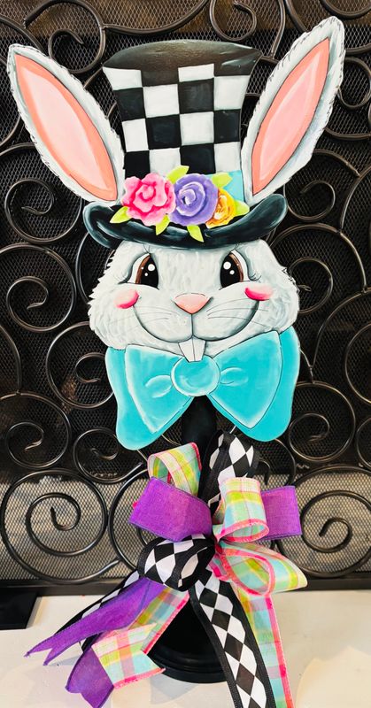 Easter Bunny With Hat and Bow Table Topper