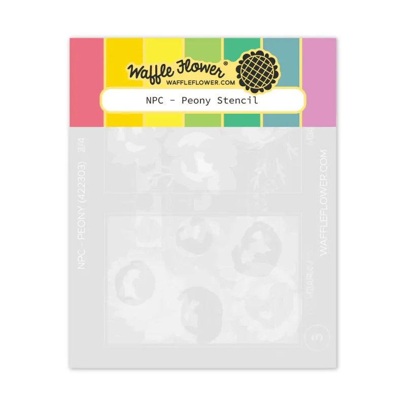 STENCIL ANIDADO SELLOS POSTALES - PEONIAS (4 STENCILS)