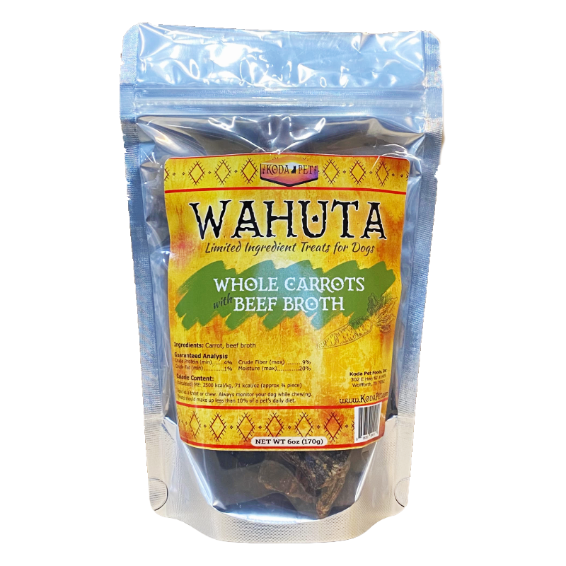 Wahuta Whole Carrot Treats 6oz Stand Up Pouch (6ct case)