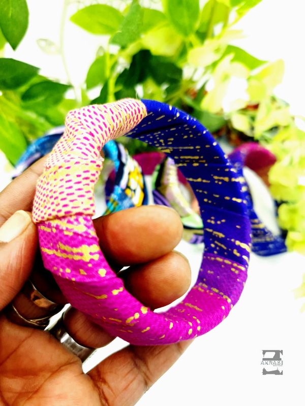Upcycled green ankara bracelet