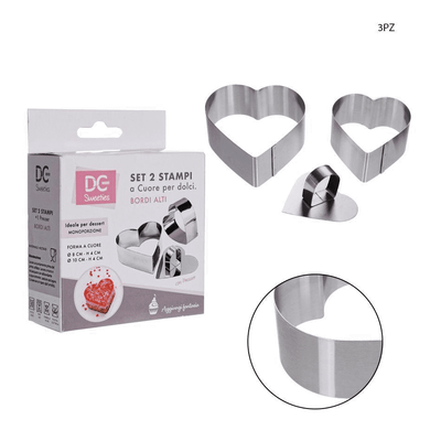 SET STAMPO A CUORE PZ3 8CM E 10 CM