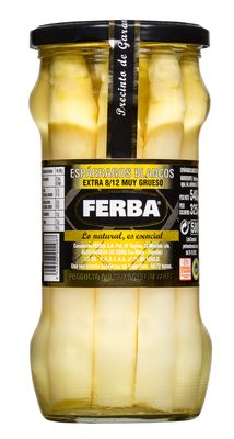 Espárragos blancos extra 8/12 muy gruesos FERBA 540 g.