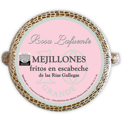 Mejillones en escabeche ROSA LA FUENTE 10 grandes 115 g.