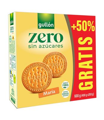 Galletas María zero sin azúcares gratis +50% GULLÓN 600 g.