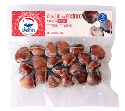 Almeja del pacífico marrón cocida ultracongelada DELFÍN 250 g.