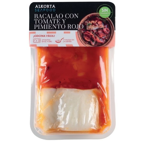 Lomo de Bacalao con tomate y pimiento rojo ALKORTA 250 g.