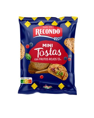 Mini tostas con frutos rojos RECONDO 100 g.