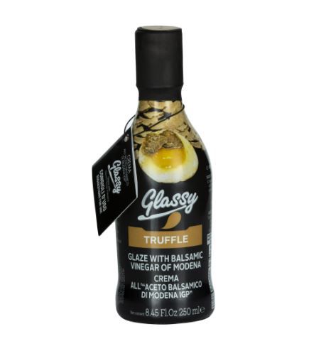 Crema de aceto balsámico de Módena sabor trufa GLASSY 250 ml.