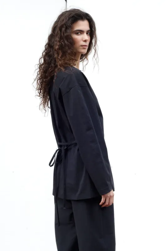 black to grey | LAST ONE in S - Glass shirt black - organic cotton - made in Barcelona