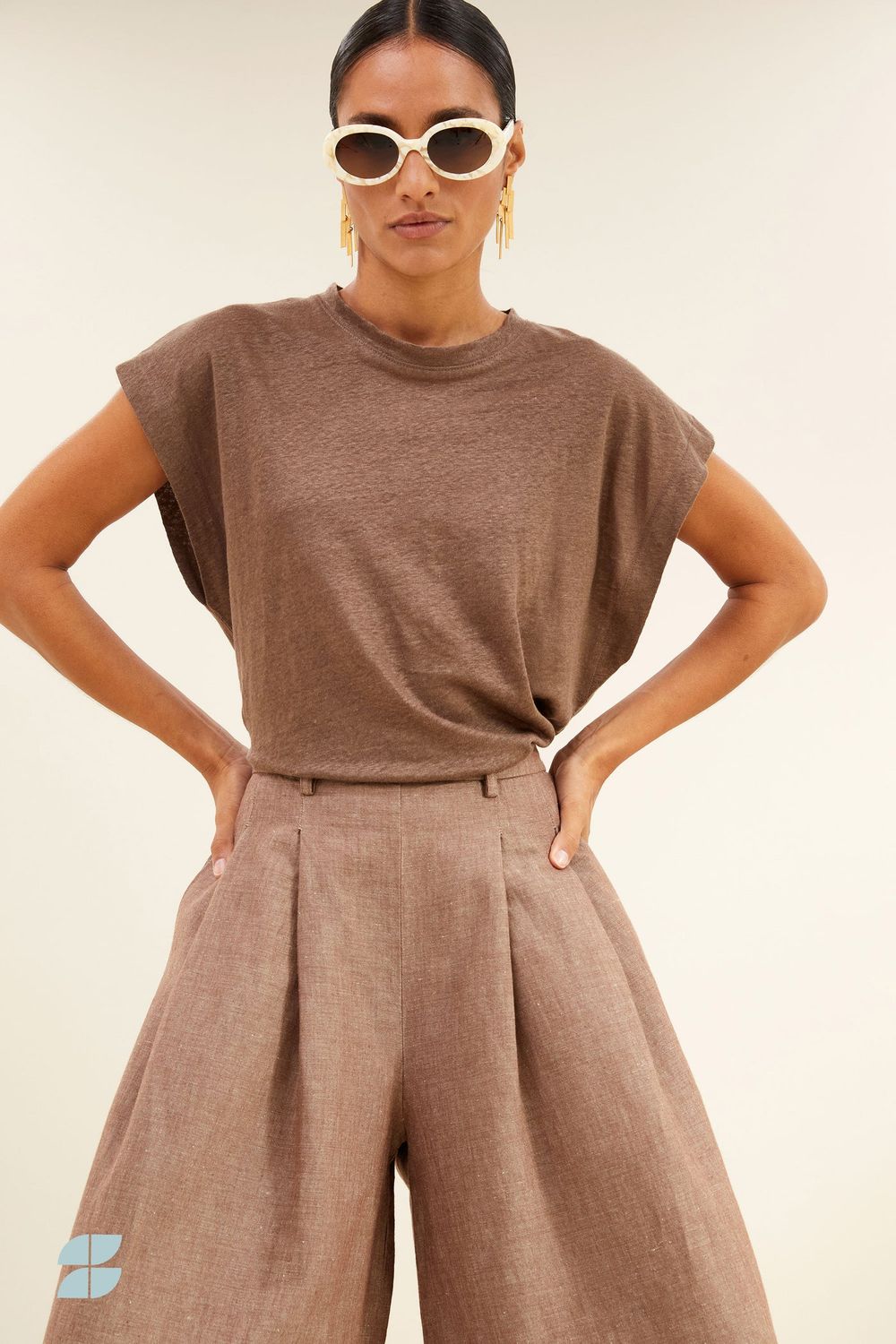 By-Bar | Mason linen top iced coffee - 100% linen - made in Portugal