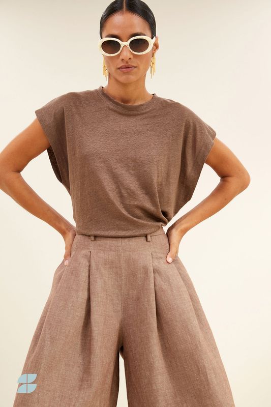 By-Bar | Mason linen top iced coffee - 100% linen - made in Portugal