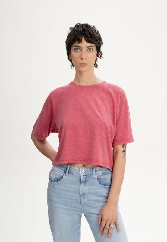 MELA | Cropped T-Shirt Desna blossom melange - organic cotton