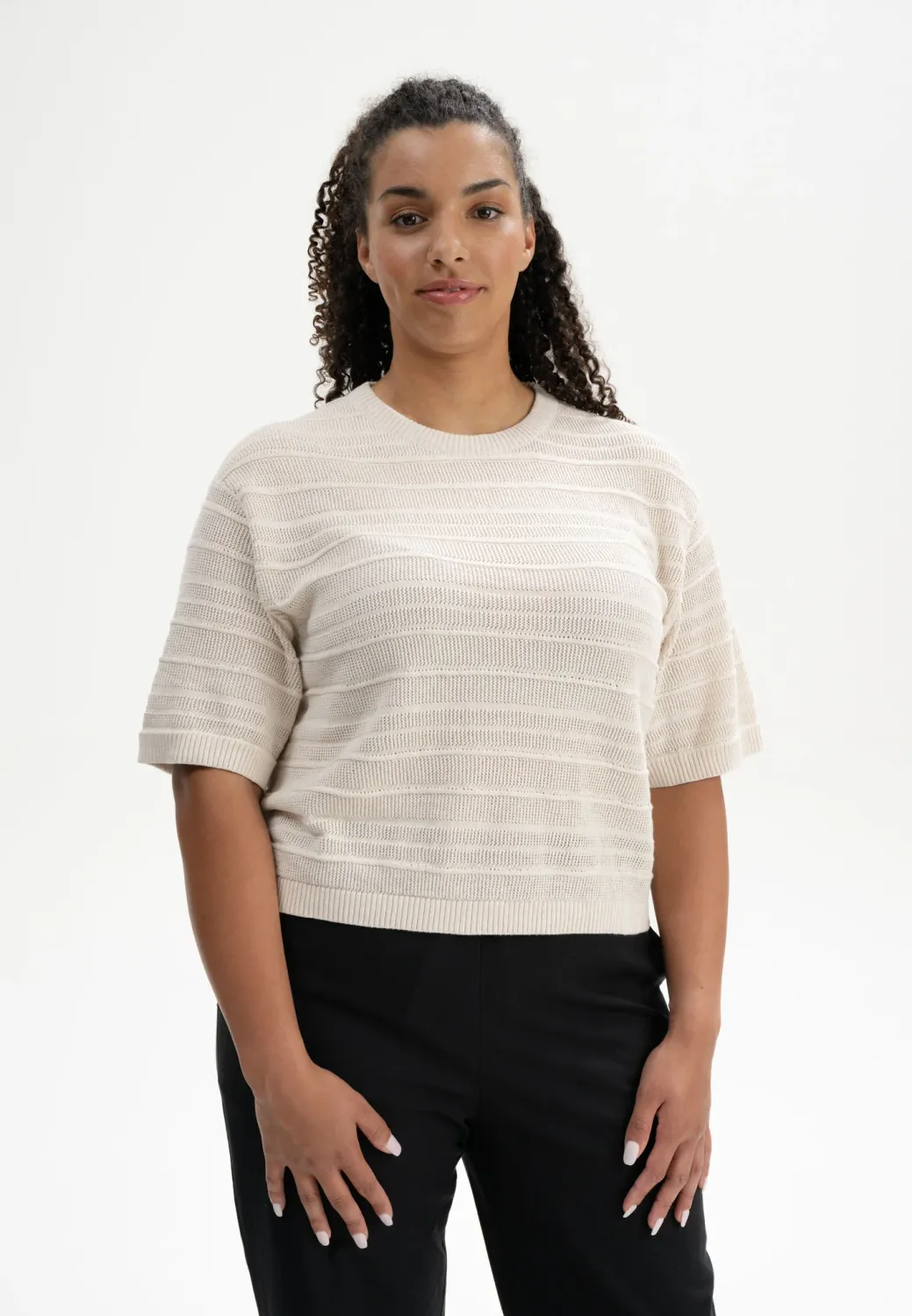 MELA | Knitted shirt cream - organic cotton