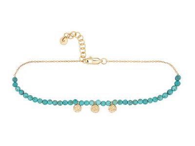 cai Fußkette Ankerkette 925/- Sterling Silber vergoldet 25,0cm Howlith