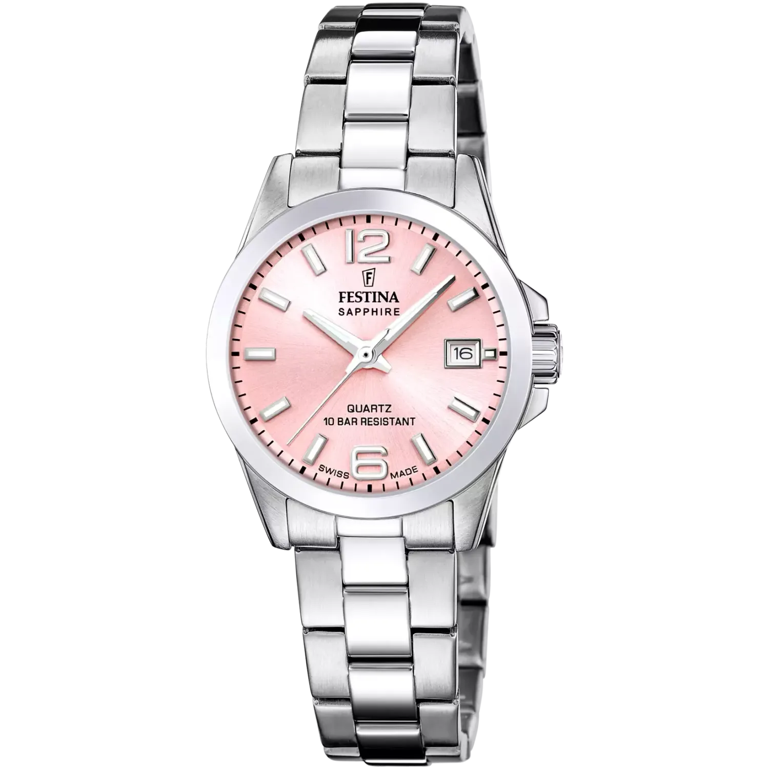 Festina Damenuhr Swiss Made Edelstahlband