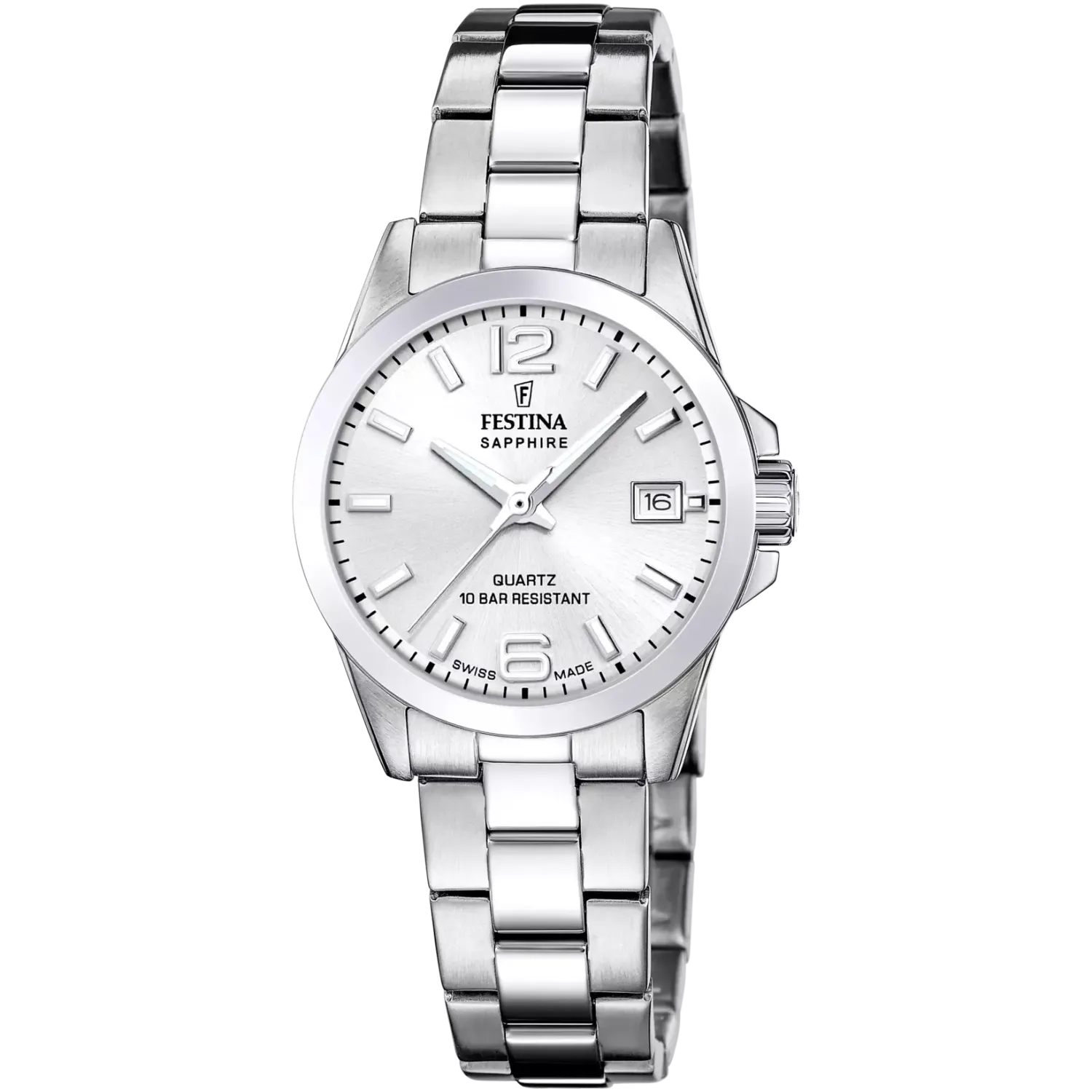 Festina Damenuhr Swiss Made Edelstahlband