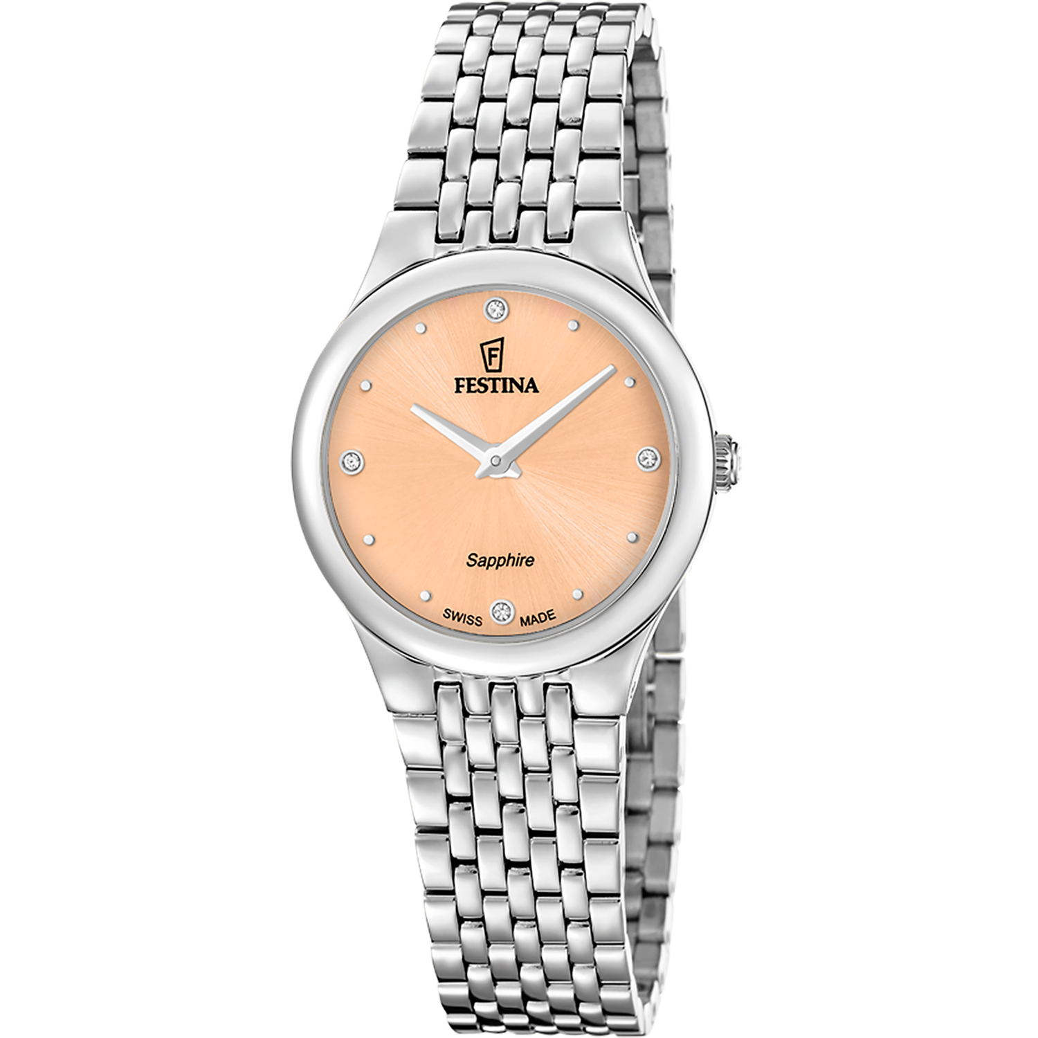 Festina Damenuhr Swiss Made Edelstahlband