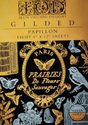 2026 PAPILLON GILDED Foil Transfer 8x12 Pad 8 PG SILVER /GOLD