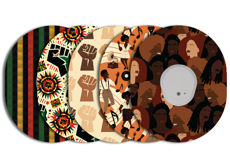 Glucomart Dexcom G7 &amp; Stelo Adhesive Patches (5-Pack) Black History Month / Juneteenth