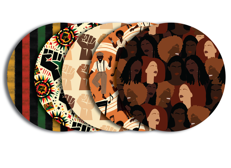 Glucomart Adhesive Patch for Libre, Dexcom G7, Lingo, Instinct &amp; Stelo CGM (5-Pack) Black History Month / Juneteenth