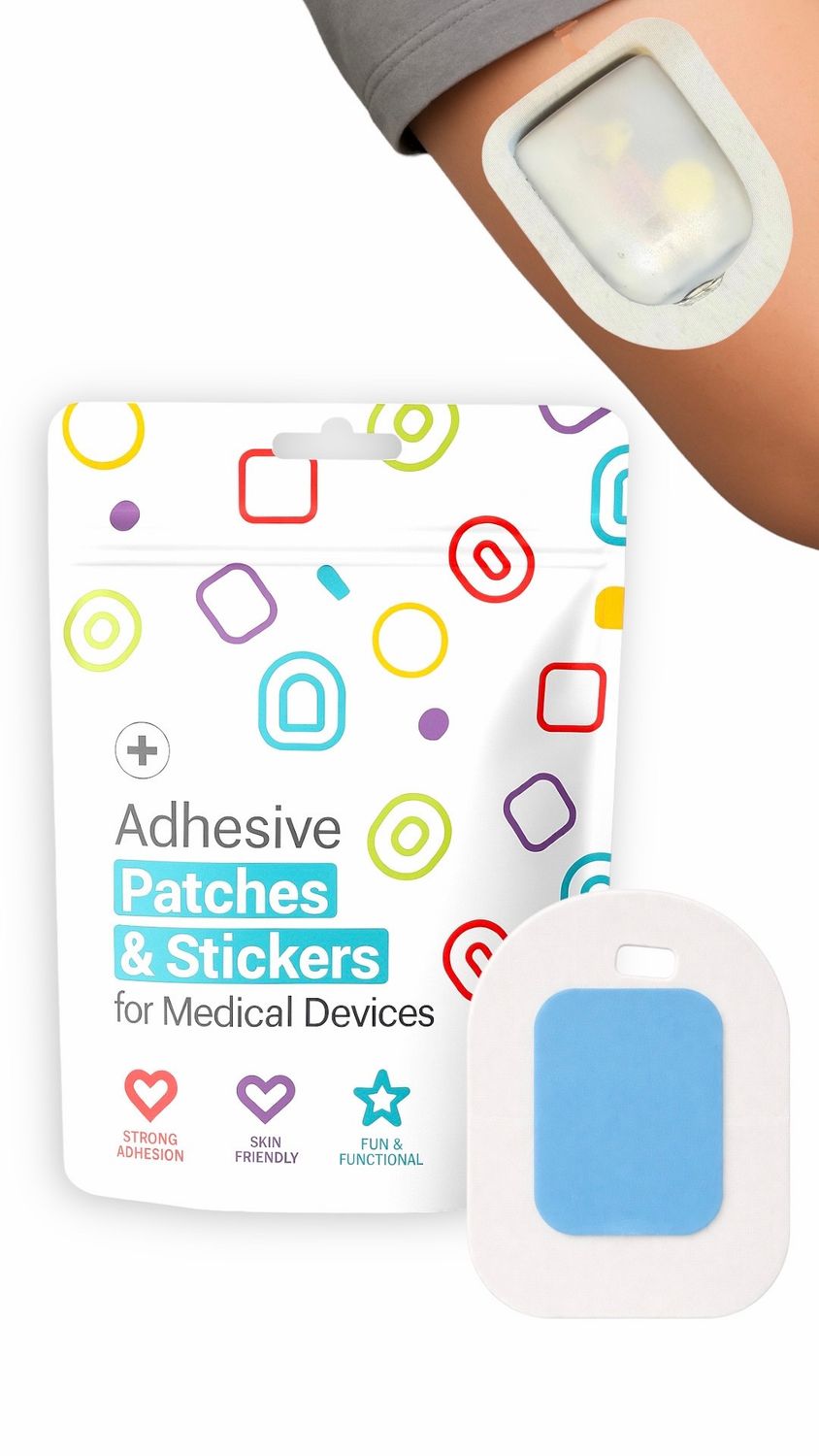 Glucomart Omnipod Underpatch for Omnipod 5 &amp; Dash - Hypoallergenic Adhesive Skin Barrier Patches for People with Omnipod Adhesive Allergies (10 Pack)