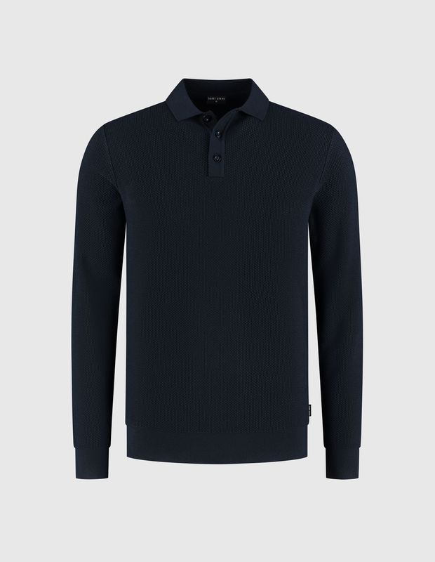 Saint Steve trui met polo kraag - Dark navy Saint Steve trui met polo kraag - Dark navy