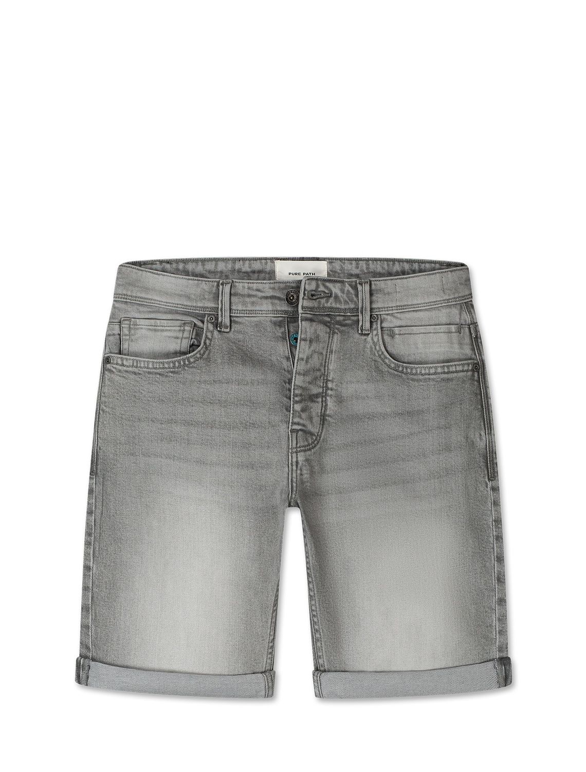 Pure Path denim shorts - Lichtgrijs