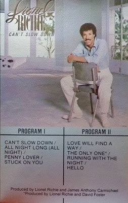 LIONEL RICHIE CAN'T SLOW DOWN (CASSETTE)
