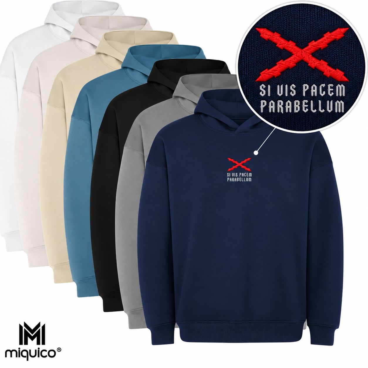 Sudadera oversize bordada PARABELLUM Sudadera oversize bordada PARABELLUM