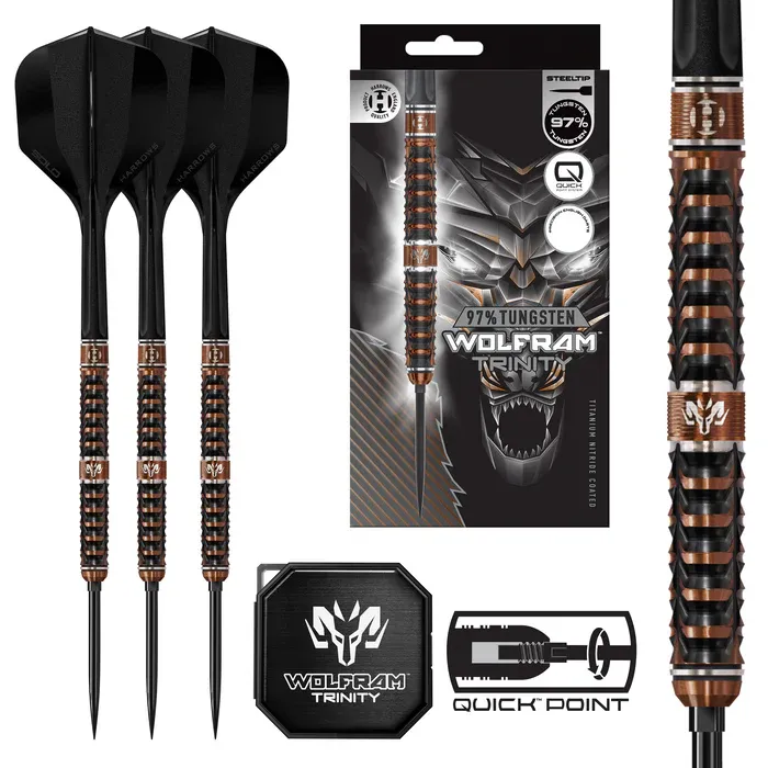 Harrows Wolfram Trinity Steel Tip Darts, Weight: 23g