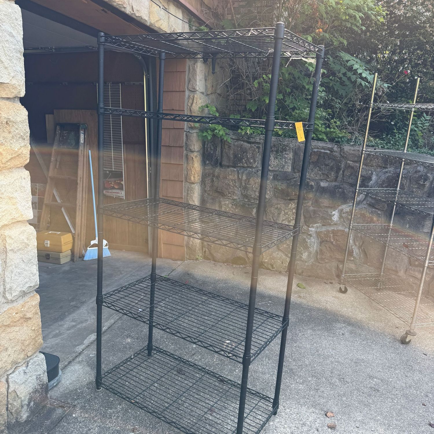 Black industrial shelf (L) 6'H x 21 Black industrial shelf (L) 6'H x 21"W x 38"L