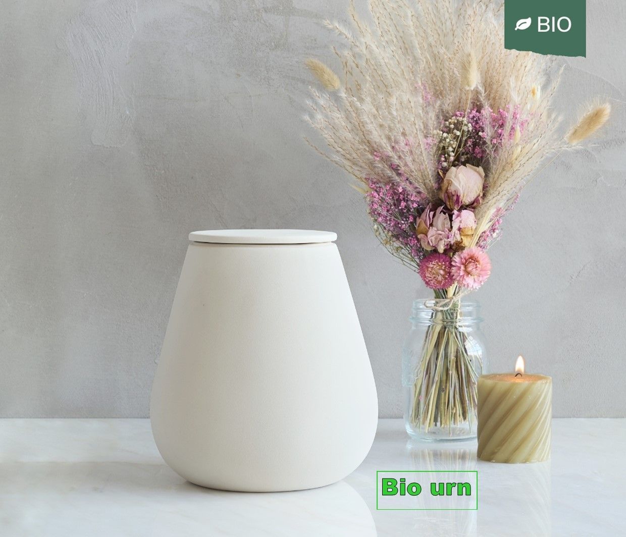 Biologische urn model ATHOS  -  E-533-L   licht beige