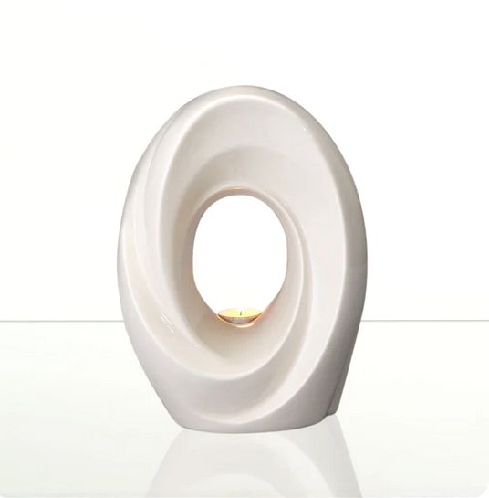 Kleurglazuur urn model "De Passage" in kleur Ivoor Wit (inhoud 3.2 liter) - PLV-01