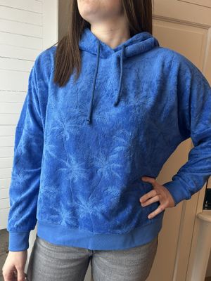 SWEAT CAPUCHE FEMME ÉPONGE JACQUARD PALMIER