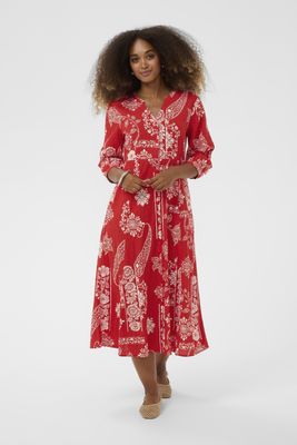 Gianna Red Ethnic Print Dress from Cream