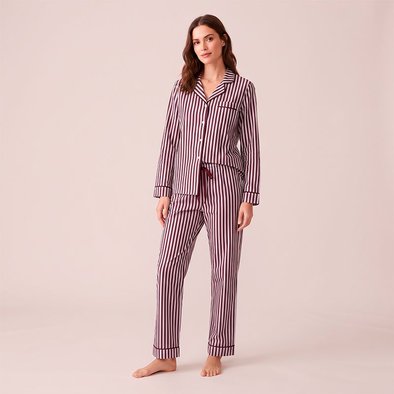 Pijama dama rayas morado