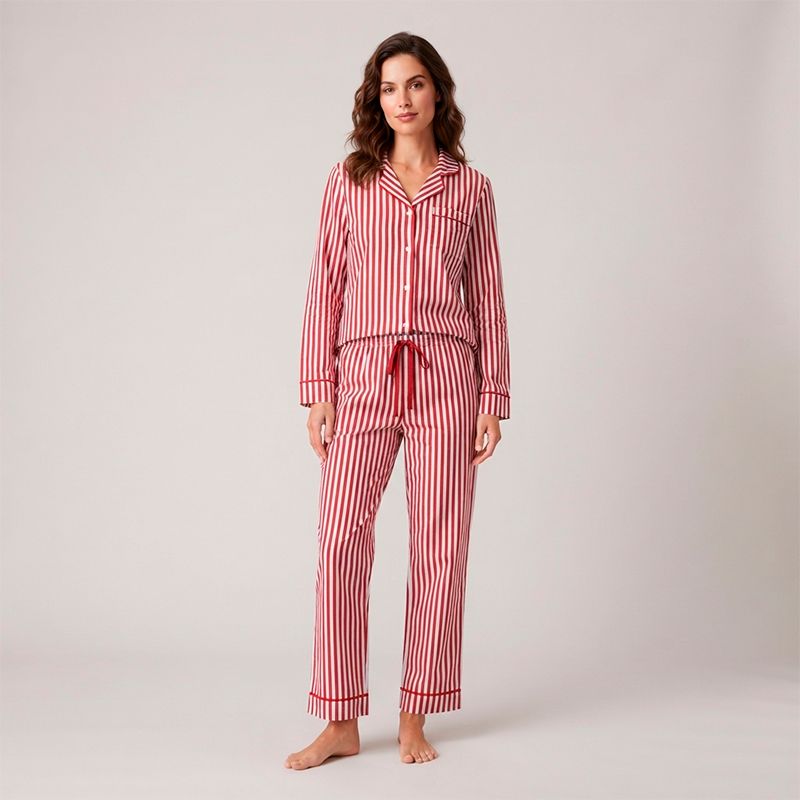 Pijama dama rayas rojo Pijama dama rayas rojo