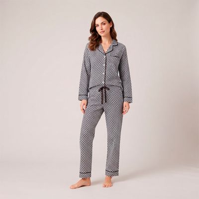 Pijama dama cuadros café Pijama dama cuadros café