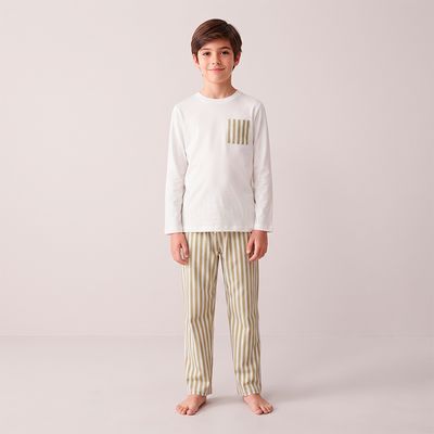 Pijama juvenil caballero rayas salvia Pijama juvenil caballero rayas salvia