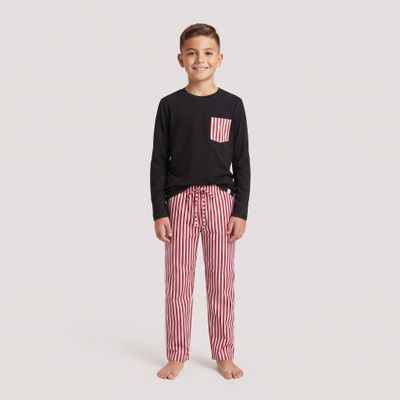 Pijama juvenil caballero rayas rojo Pijama juvenil caballero rayas rojo