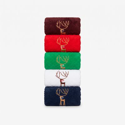 Toalla prive manos Navideño bordado venado 2 Toalla prive manos Navideño bordado venado 2