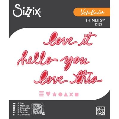 Sizzix &amp; Vicki Boutin - Thinlits - Script Die Set - 667073 - 17 pcs