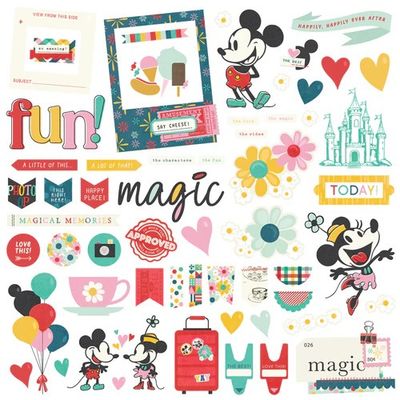 Simple Stories - Say Cheese Happiest Place Collection - Bits &amp; Pieces - Chipboard - Die Cuts - 26226 - 54 pcs