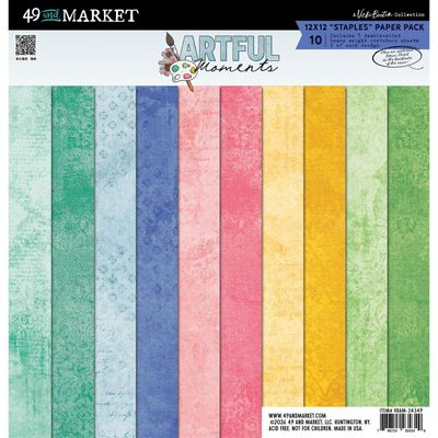 49 &amp; Market - Artful Moments Collection - 12" x 12" - Paper Pack -  Staples - VBAM34349 - 10 Sheets