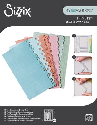 49 &amp; Market - Sizzix - Thinlets - Snap  &amp; Swap - Journal Set - 667062 - 16pcs