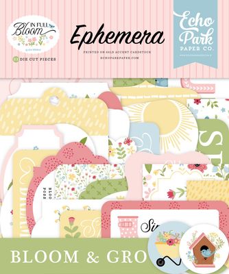 Echo Park Paper Co - In Full Bloom Collection - Ephemera - IFB484024 - 33 pcs