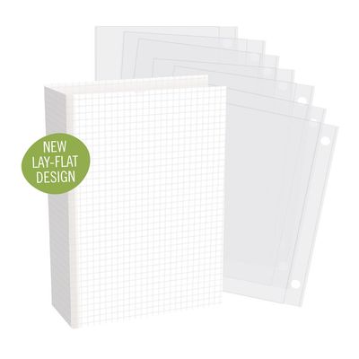 Simple Stories - Sn@p Binders - White Grid Pattern - 4" x 6" - D-Ring - 13334